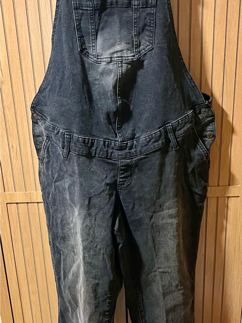 Black Maternity Womens Denim Overalls - Classic Style adorable!